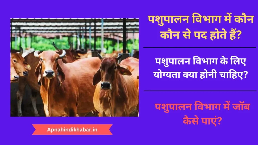 पशुपालन विभाग में कौन कौन से पद होते हैं? (Pashupalan Vibhag Me Kaun Kaun Si Post Hoti Hai) 1 Pashupalan Vibhag Me Kaun Kaun Si Post Hoti Hai